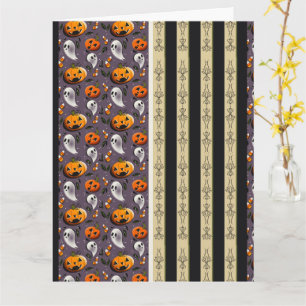 Jack-o-Ghost Purple Stripes Card