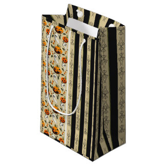 Jack-o-Ghost Yellow Stripes Small Gift Bag