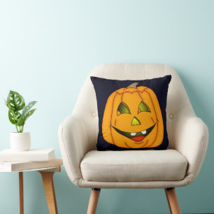 Jack o' Lantern 1© Throw Pillow