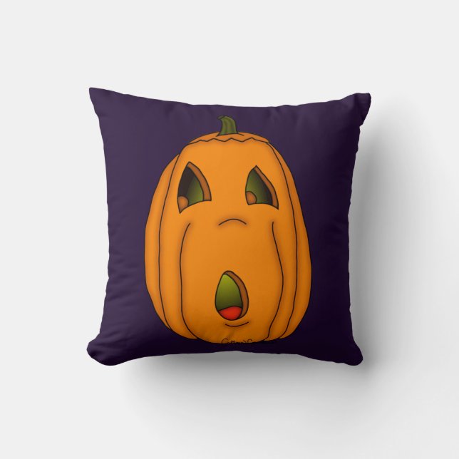 Jack o' Lantern 2© Throw Pillow (Front)