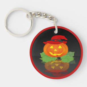 Jack O Lantern and his Reflection - Keychain