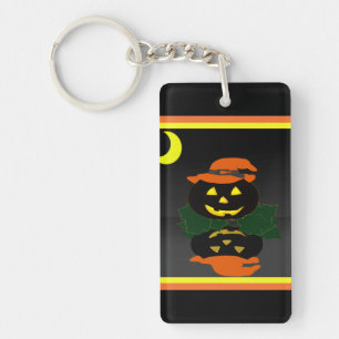 Jack O Lantern and his Reflection - Keychain