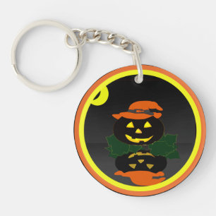 Jack O Lantern and his Reflection - Keychain