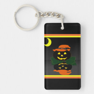 Jack O Lantern and his Reflection - Keychain