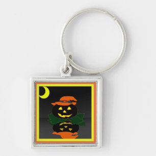 Jack O Lantern and his Reflection - Keychain