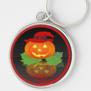 Jack O Lantern and his Reflection - Keychain
