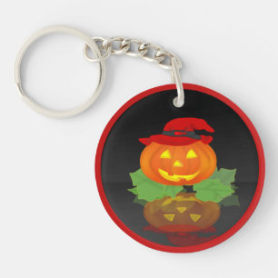 Jack O Lantern and his Reflection - Keychain