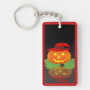 Jack O Lantern and his Reflection - Keychain