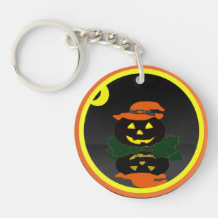 Jack O Lantern and his Reflection - Keychain