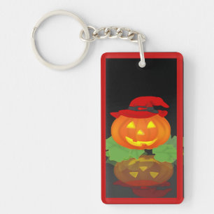 Jack O Lantern and his Reflection - Keychain