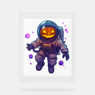 Jack-o'-Lantern Astronaut Acrylic Sign