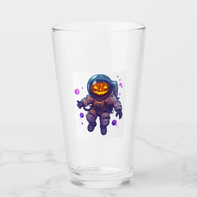 Jack-o'-Lantern Astronaut Glass (Front)