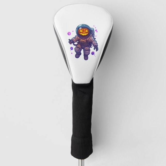 Jack-o'-Lantern Astronaut Golf Head Cover (Front)