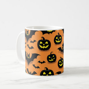 Jack-O’-Lantern & Bats Halloween Coffee Mug