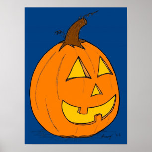 Jack o' Lantern Blue Poster