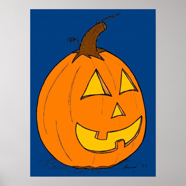 Jack o' Lantern Blue Poster (Front)