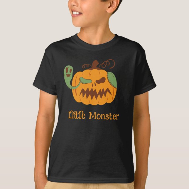 Jack-o'-Lantern & Bones Spooky Halloween T-Shirt (Front)