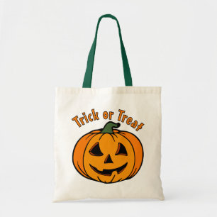 Jack O Lantern Carved Pumpkin Trick or Treat Tote Bag