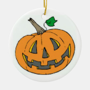 Jack-o-Lantern Ceramic Ornament