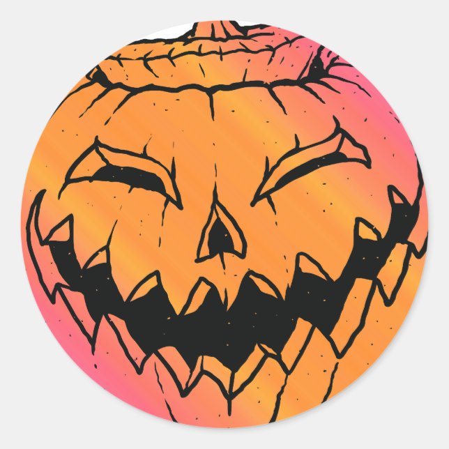 Jack O Lantern Classic Round Sticker (Front)