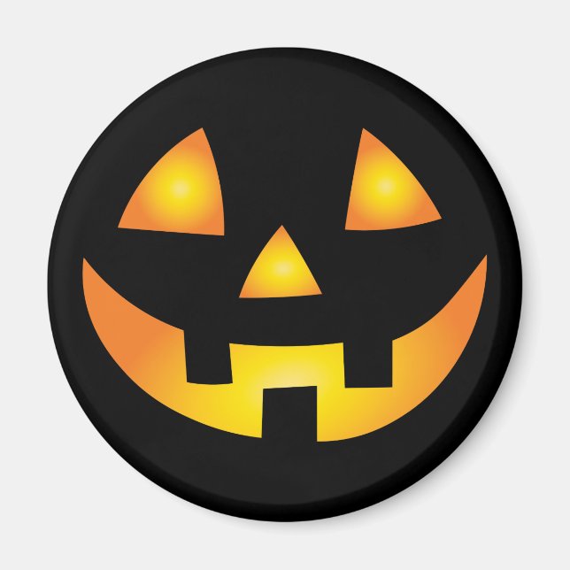 Jack O Lantern Creepy Pumpkin Face Halloween Magnet (Front)