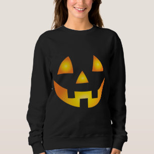 Jack O Lantern Creepy Pumpkin Face Halloween Sweatshirt