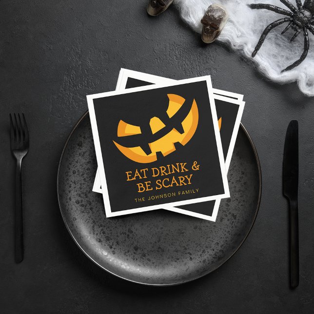 Jack-O-Lantern Eat Drink and Be Scary Napkin (Jack-O-Lantern Eat Drink and Be Scary Napkins)
