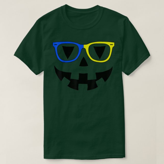 Jack O Lantern Face Glasses Sunglasses Pumpkin Hal T-Shirt (Design Front)