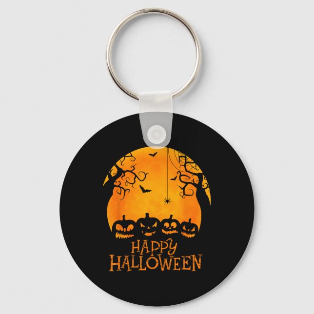 Jack O Lantern Face Happy Halloween Pumpkins Men W Keychain (Front)