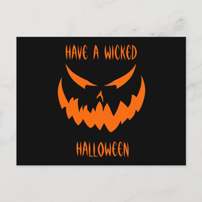 Jack-O'-Lantern Face II, Orange Postcard (Front)