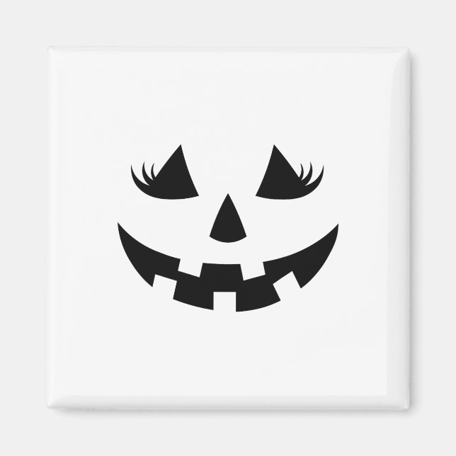 Jack O Lantern Face Pumpkin Eyelashes Halloween Wo Magnet (Front)