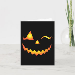 Jack O Lantern Face Pumpkin Eyelashes Hallowen Cos Card