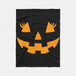 Jack O Lantern Face Pumpkin Eyelashes Hallowen Cos Fleece Blanket