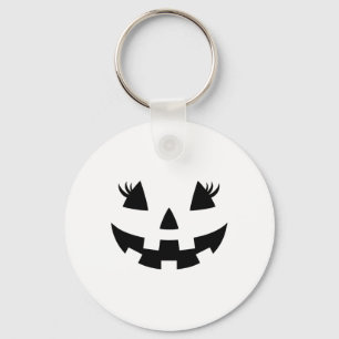 Jack O Lantern Face Pumpkin Eyelashes Hallowen Cos Keychain