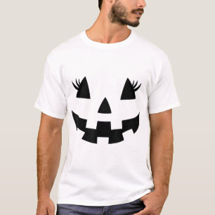 Jack O Lantern Face Pumpkin Eyelashes Hallowen  T-Shirt
