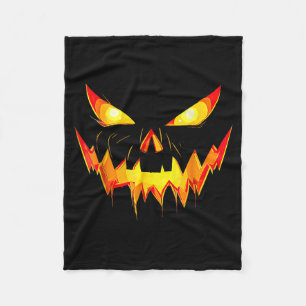 Jack o Lantern face Pumpkin Scary Halloween Fleece Blanket