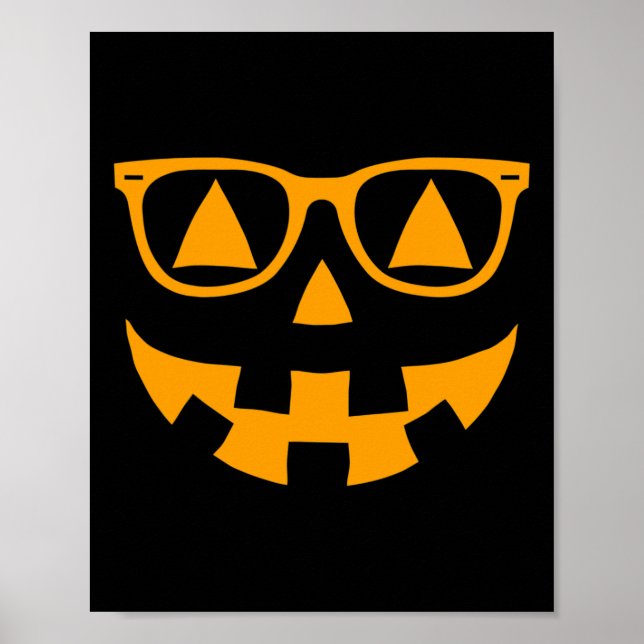 Jack O Lantern Face Sunglasses Glasses Halloween P Poster (Front)