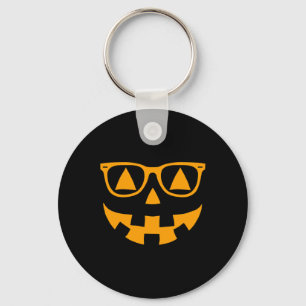 Jack O Lantern Face Sungles Gles Halloween Pumpkin Keychain
