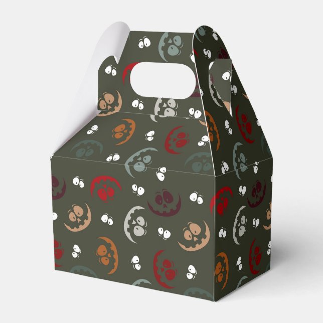 Jack-O-Lantern Faces Favor Box (Front Side)