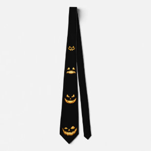 Jack O Lantern Faces Tie