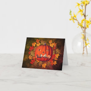 Jack-o'-lantern Fall quitte la carte de note Hallo