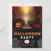 Jack-O' Lantern Forest Path Shadow Black Halloween