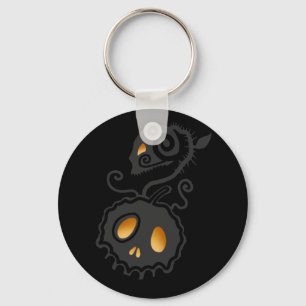 Jack O Lantern Glowing Skull Vine Keychain