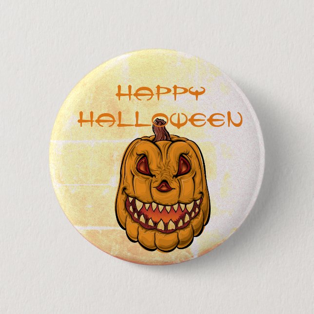 Jack-O-Lantern Halloween 2 Inch Round Button (Front)
