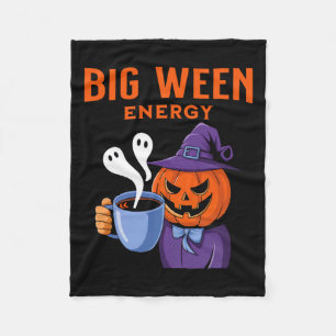 Jack-o-lantern Halloween Big Ween Energy For Coffe Fleece Blanket