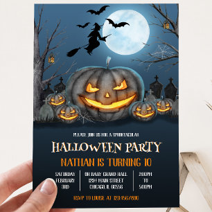 Jack-o-Lantern Halloween Birthday Party Invitation