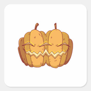 Jack O Lantern Halloween Design Square Sticker