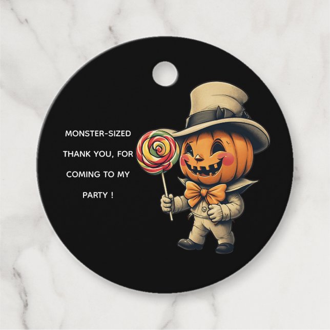 Jack o lantern Halloween Favour Tags (Front)