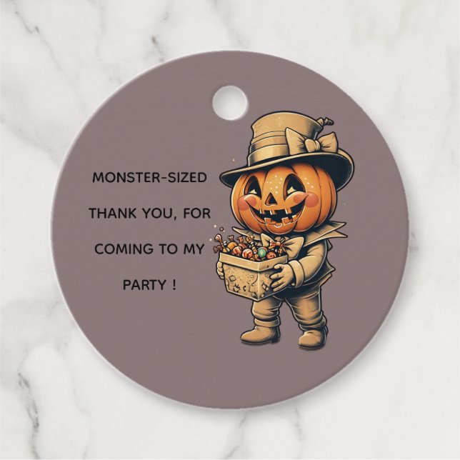 Jack o lantern Halloween Favour Tags (Front)