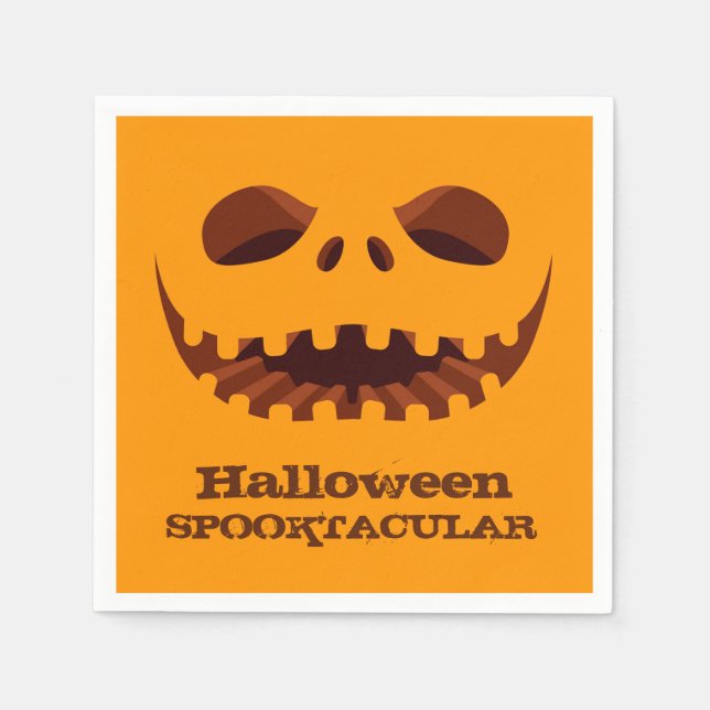 Jack o' Lantern Halloween Party Napkin (Front)